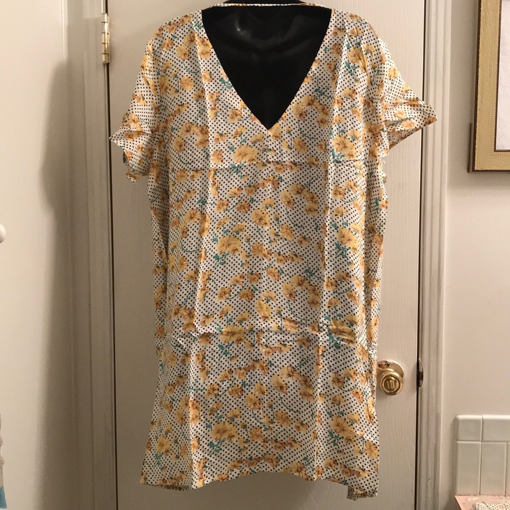 (2X) WHITE Plus Size Daisy Floral Dress - Picture 4 of 5
